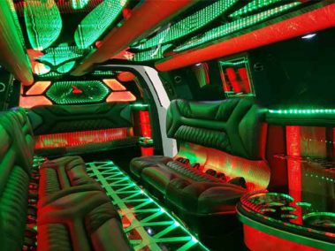 Interior of Chrysler Gullwing limousine.