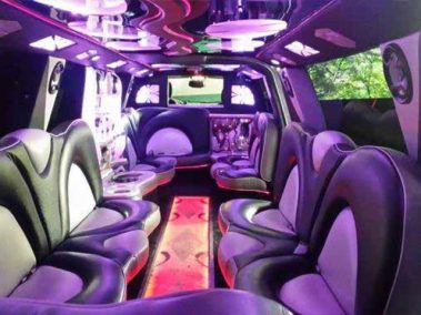 Interior double XL Hummer SUV limo.